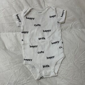 Carter's Cream Bodysuit with Black Text
